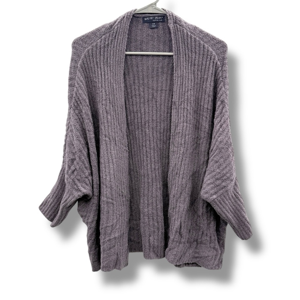 Barefoot Dreams Cozy Knit Open Front Cardigan Women’s Size Small Medium Purple